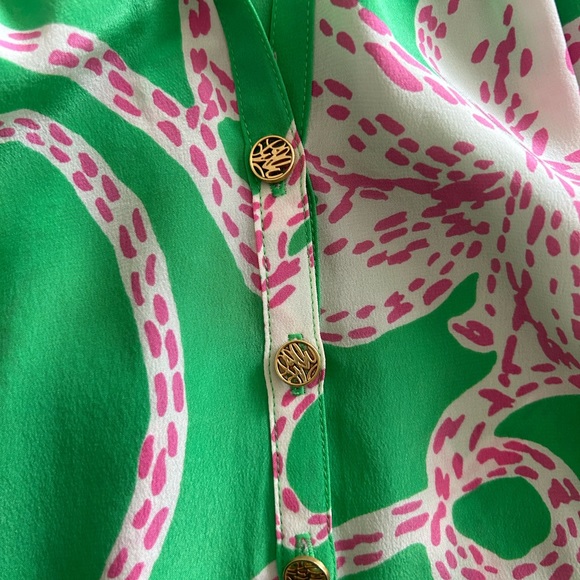 LILLY PULITZER | Size XS 100% Silk Blouse - Picture 2 of 6